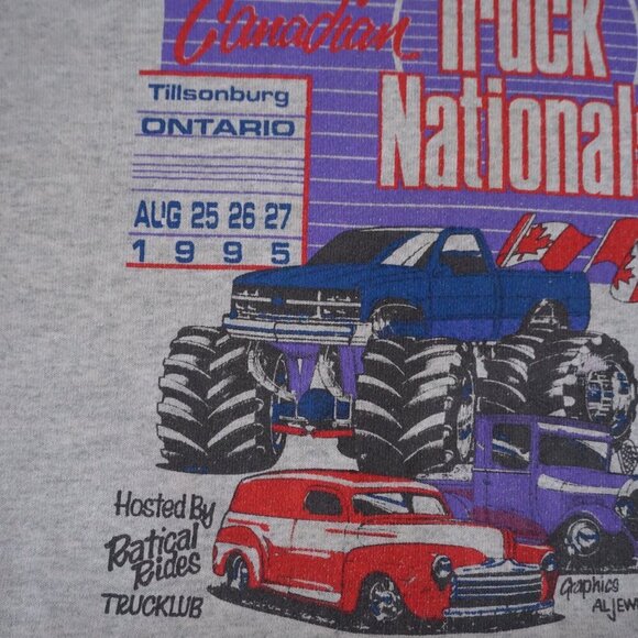 '95 Fruit Of The Loom Canadian Truck Nationals Cotton Blend Crewneck Sweater L - Picture 6 of 11